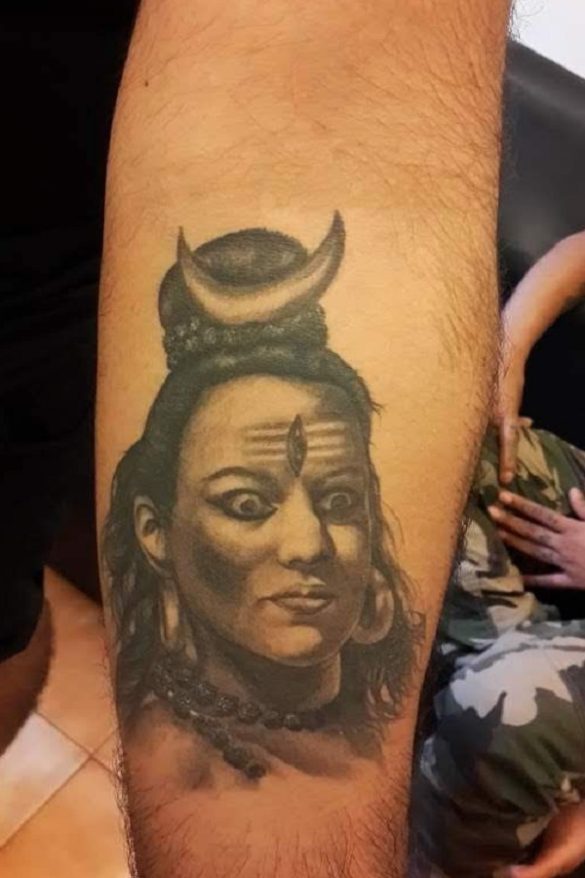 Trishul with Lord Shiva Tattoo - Ace Tattooz