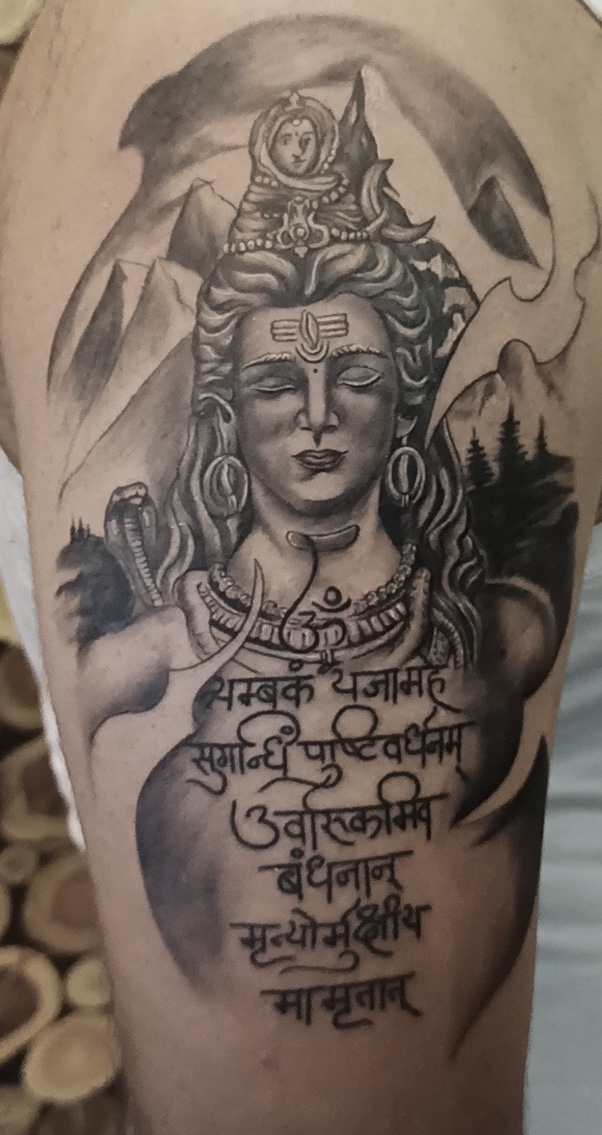 Temporary Tattoowala Om Trible Trishul God Shiva Designs Pack of 4  Temporary Tattoo Sticker For Men and Woman Temporary body Tattoo (2x4 Inch)