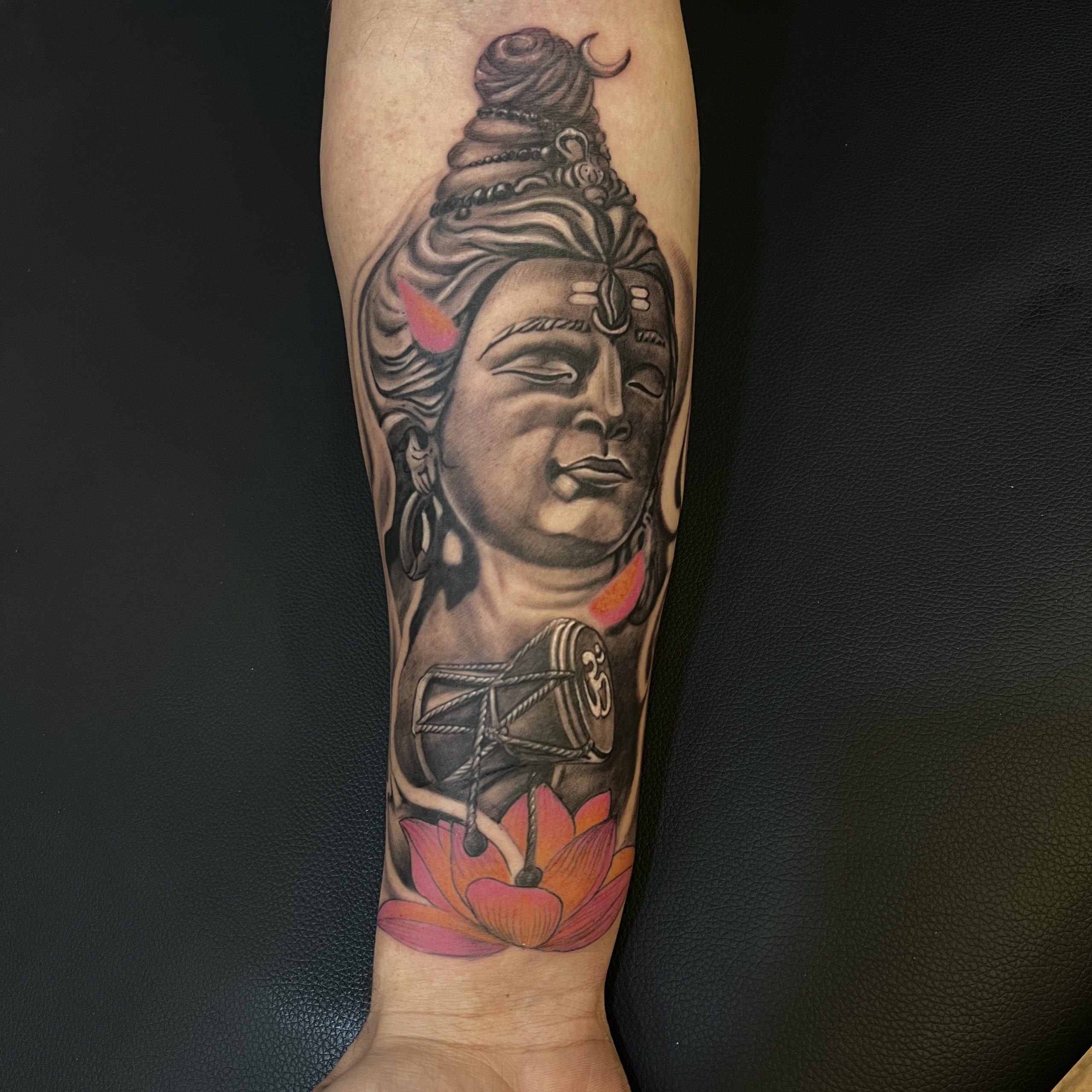 Lord Shiva and Lion Face Tattoo in Om Design... #tattoo #forearmtattoo  #handtattoo #omtattoo #shivatattoo #liontattoo #tattoos #inked… | Instagram